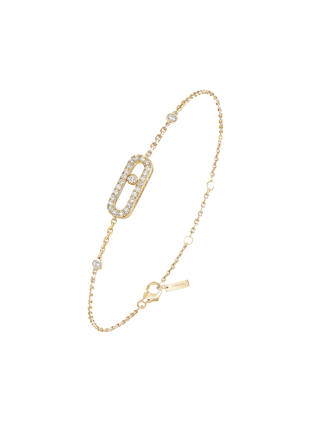 Messika My Move Uno 18K Yellow Gold Pavé Diamond Bracelet