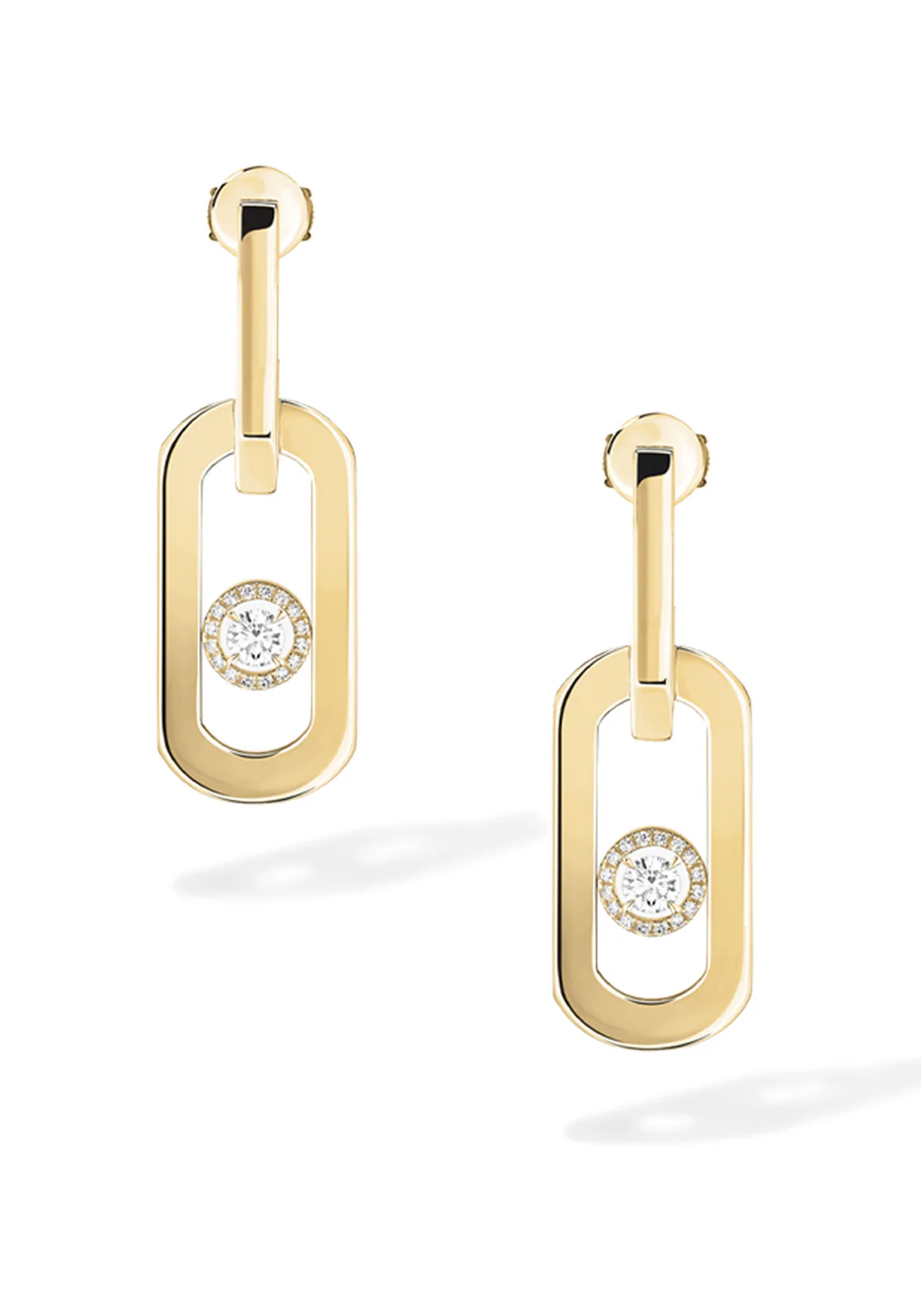 Messika So Move XL 18K Yellow Gold Diamond Pendant Earrings - Image 2