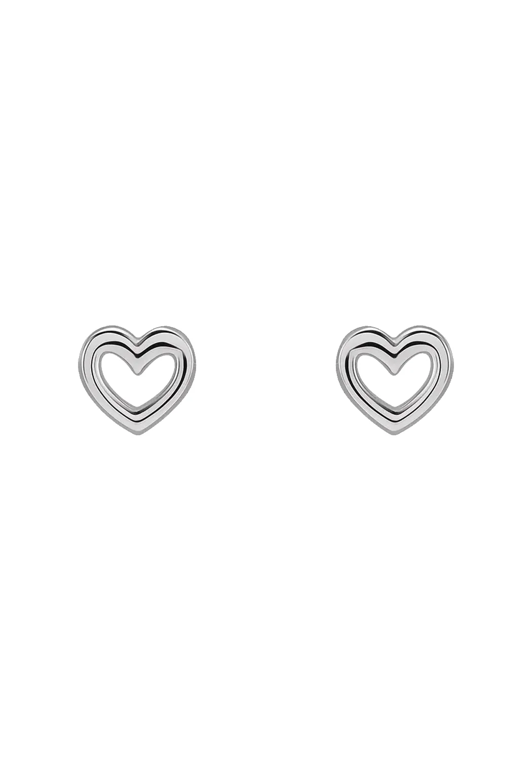 MO & ME 14K White Gold Open Heart Stud Earrings