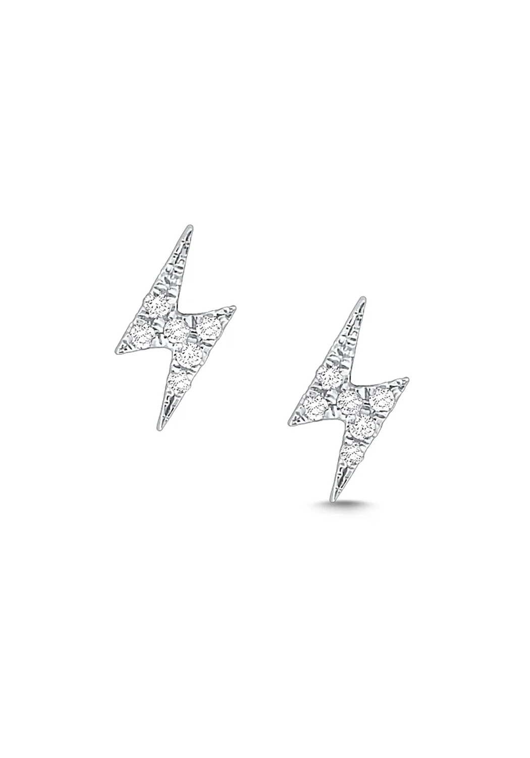 MO & ME 14KWG Diamond Lightning Bolt Stud Earrings - Image 2