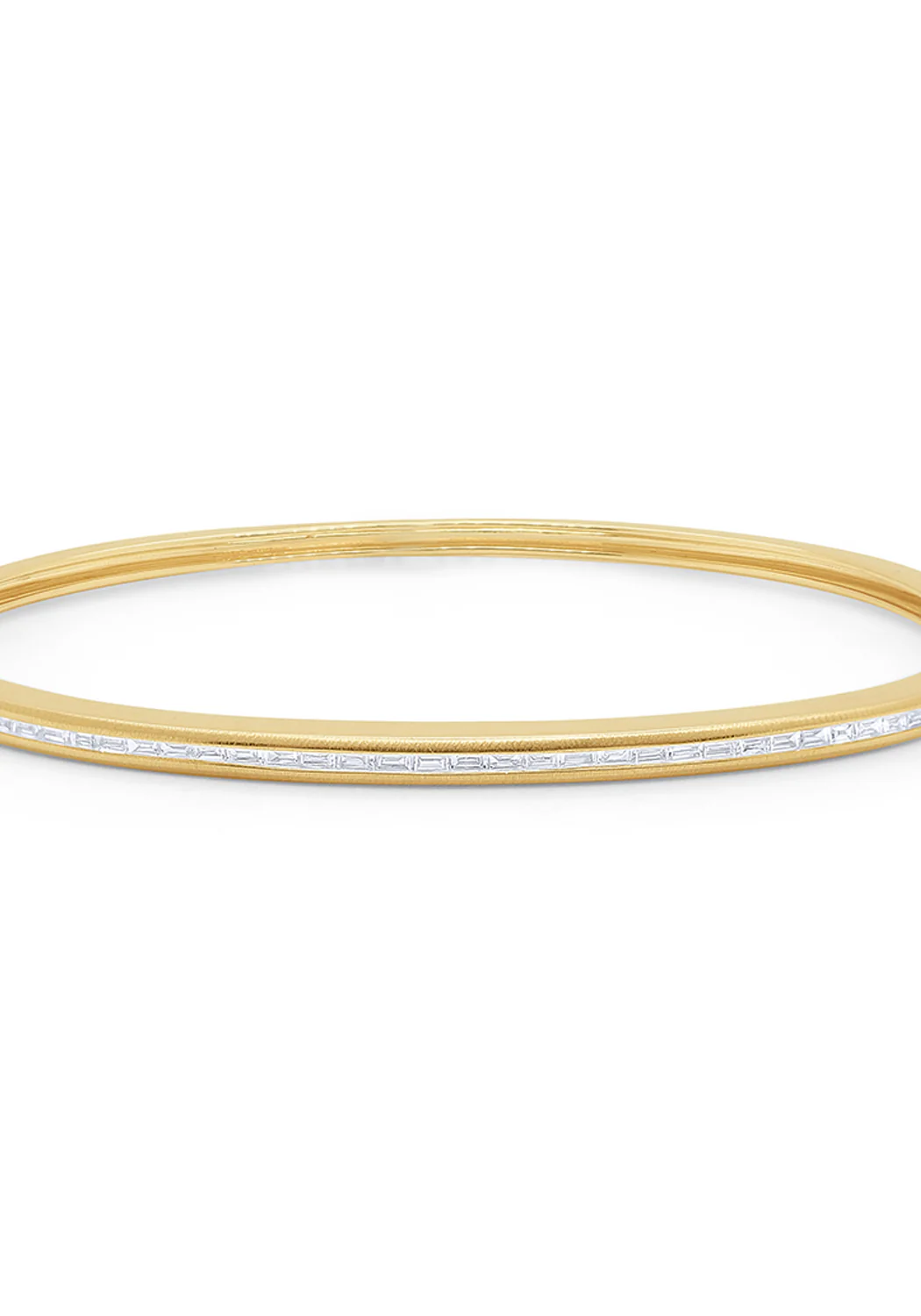MO & ME 14KYG Baguette Diamond Bangle Bracelet - Image 2