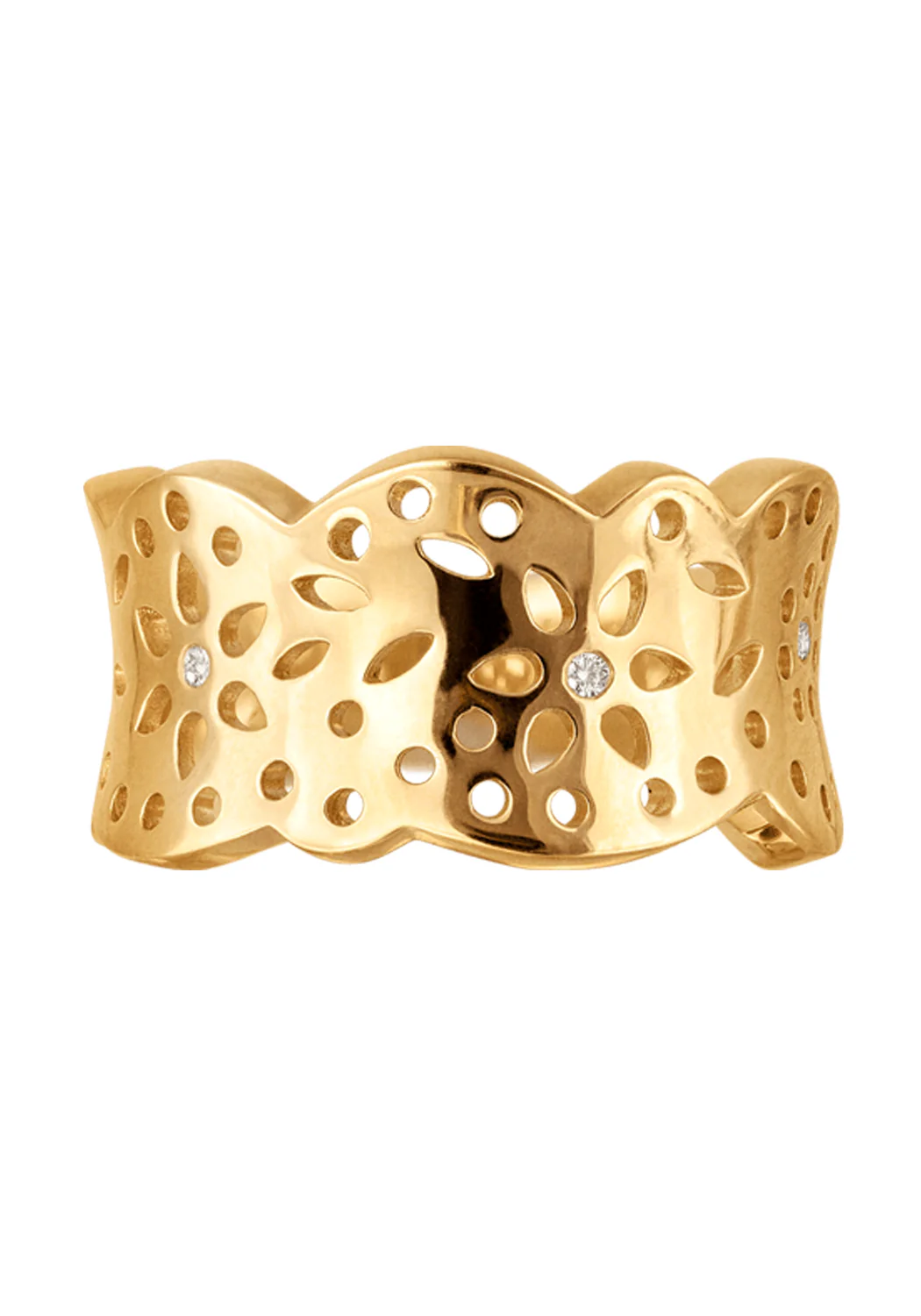 Ole Lynggaard 18KYG Diamond Polished Lace Ring - Image 3