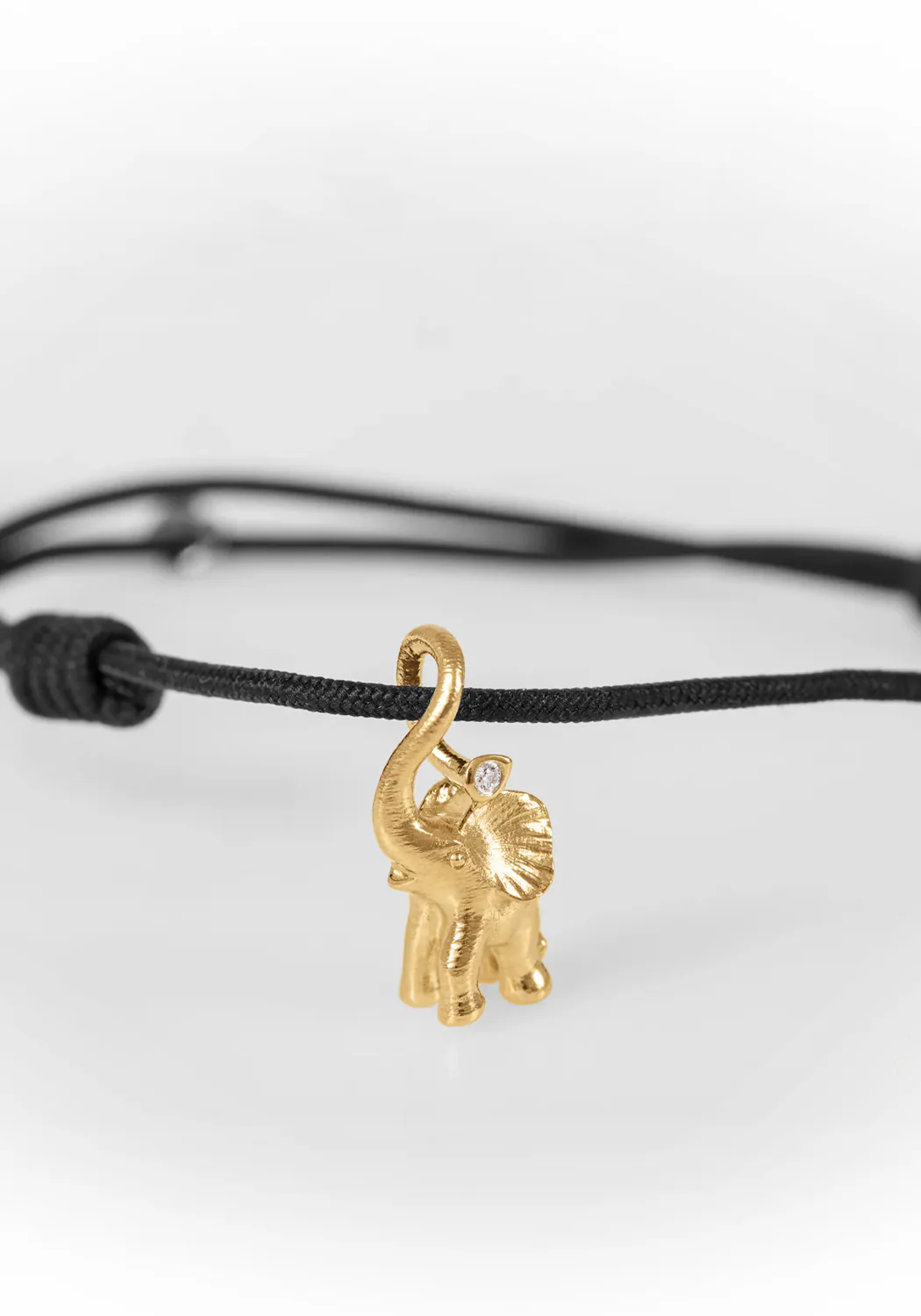 Ole Lynggaard 18KYG Circus Diamond Elephant Charm Cord Bracelet - Image 2
