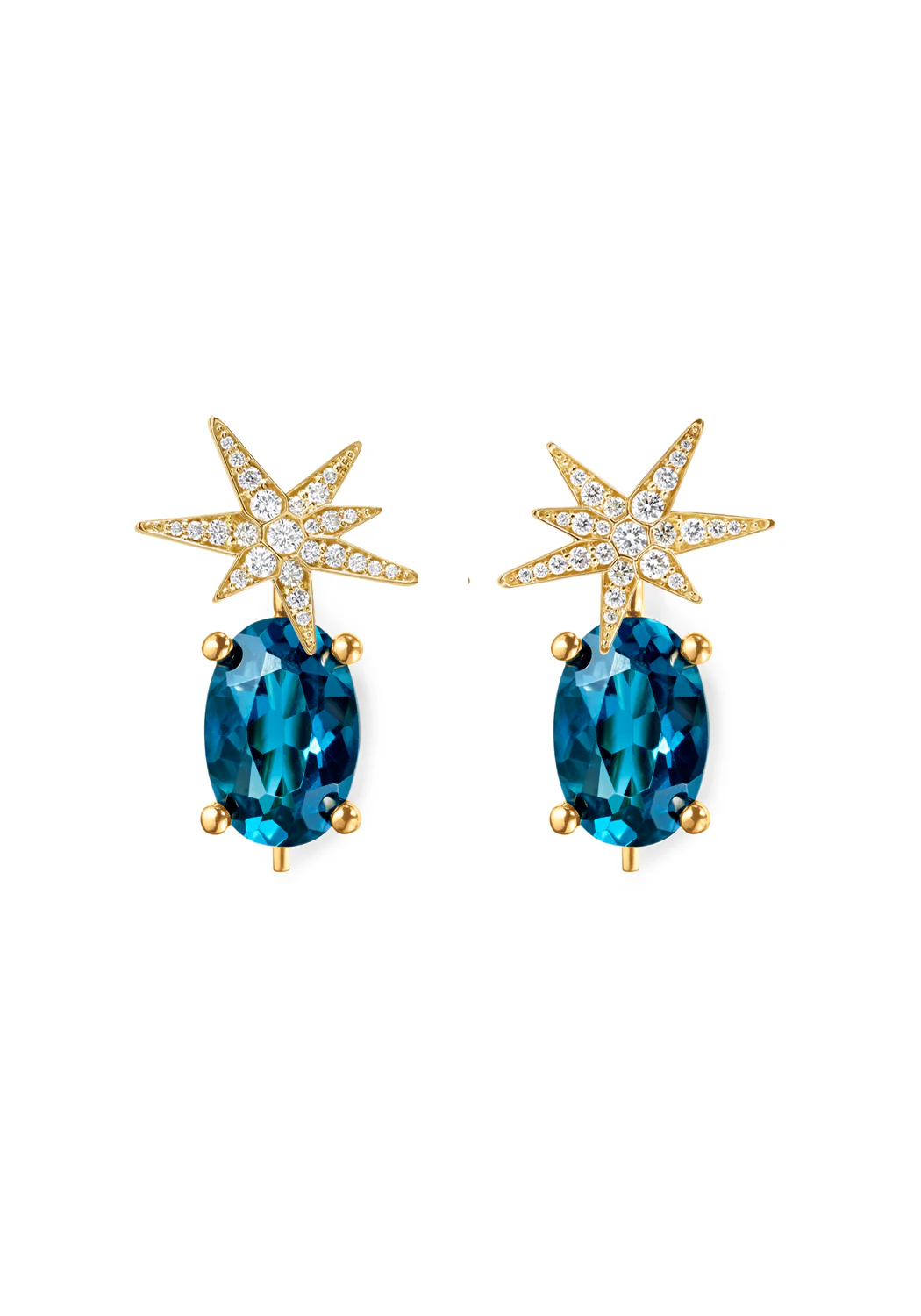 Ole Lynggaard 18KYG London Blue Topaz Hook Earring Pendants - Image 2