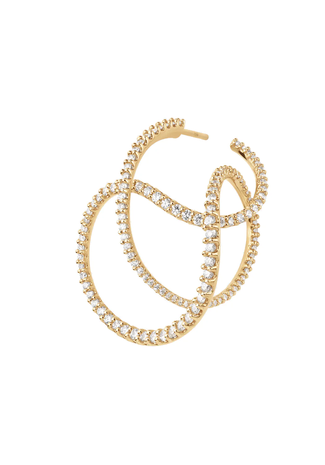 Ole Lynggaard 18KYG Twisted Love Bands Pavé Diamond Earrings - Image 3