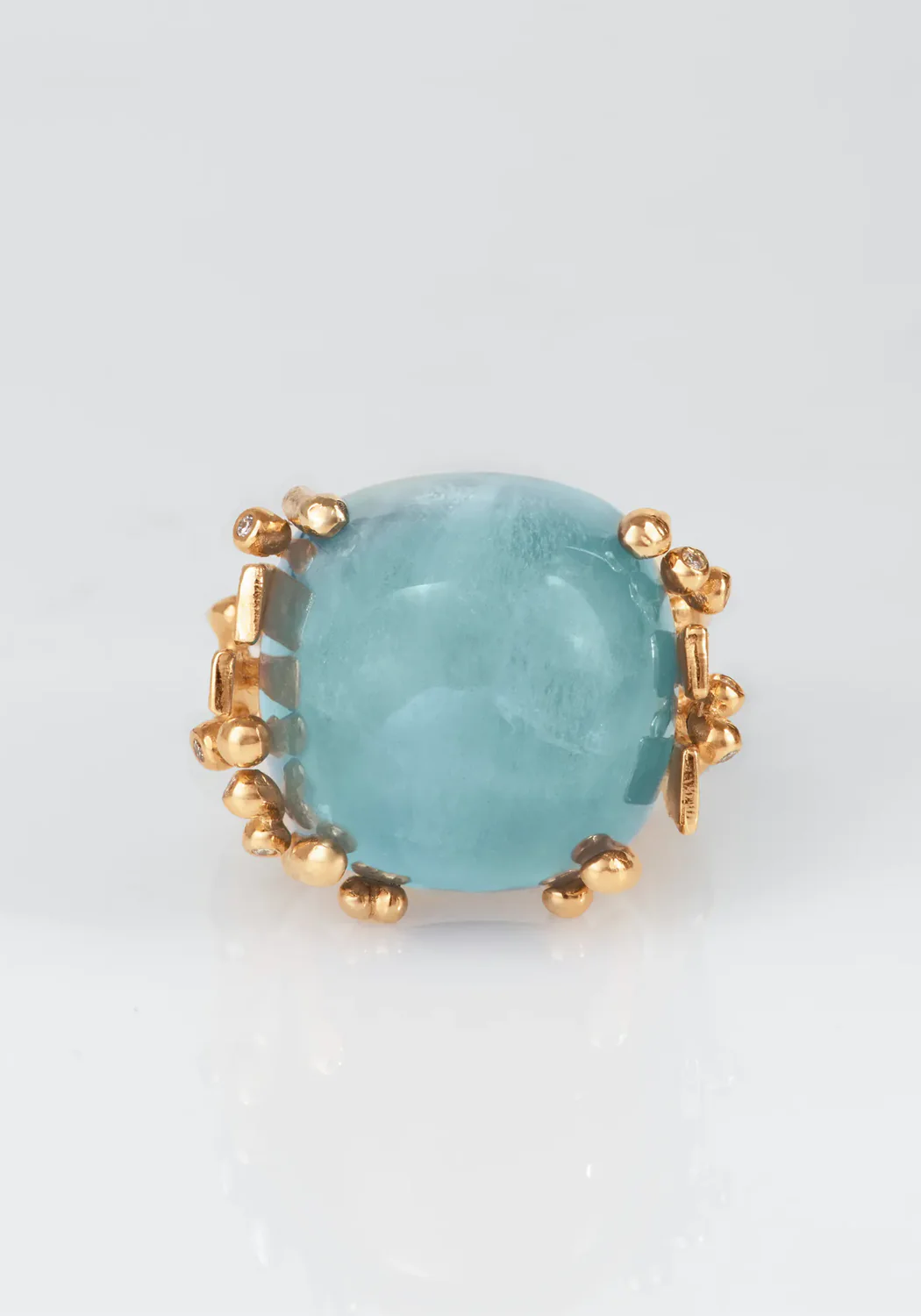 Ole Lynggaard BoHo 18KYG Large Aquamarine Ring - Image 3
