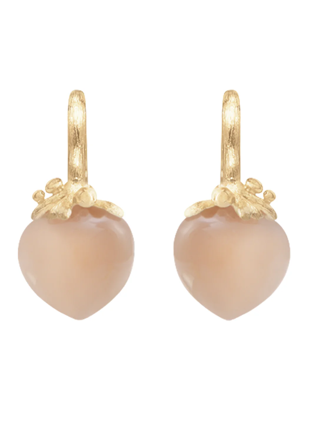 Ole Lynggaard Dew Drops Filigree 18KYG Blush Moonstone Earrings - Image 2