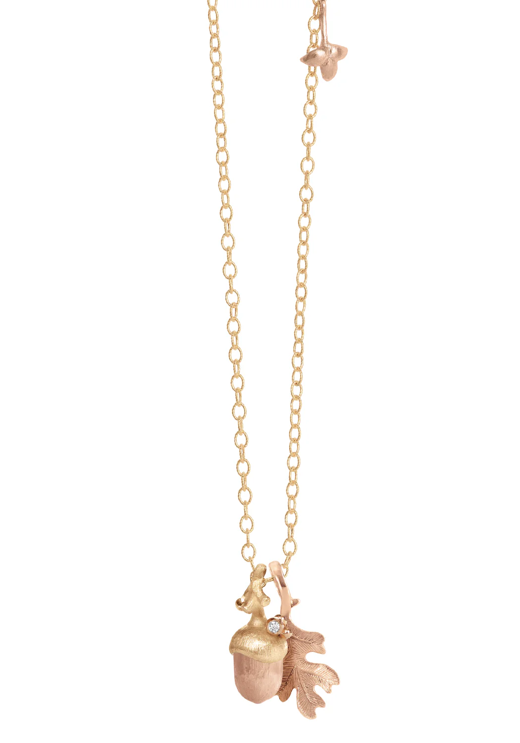 Ole Lynggaard Forest 18K Rose & Yellow Gold Acorn Pendant | Small - Image 3