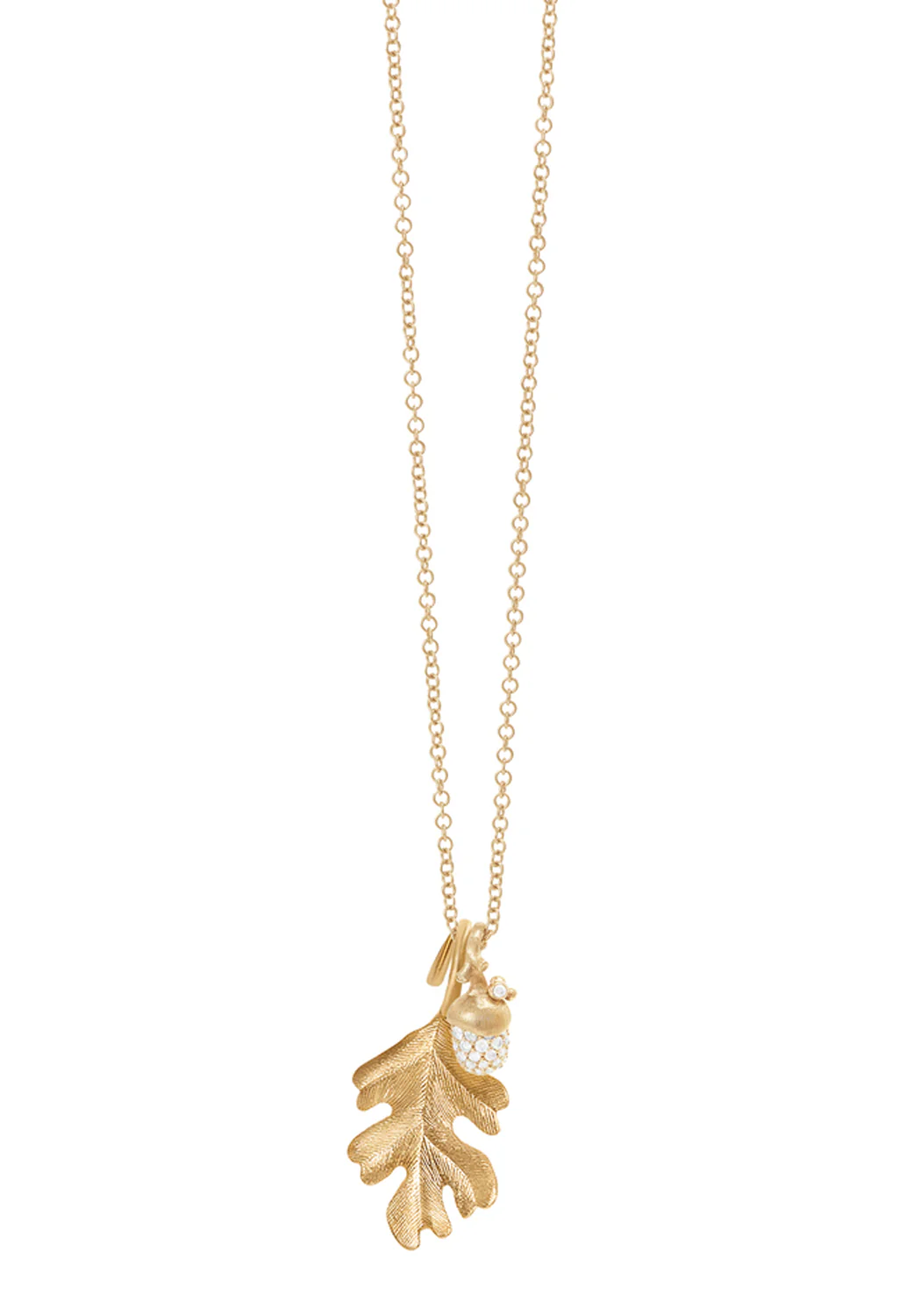 Ole Lynggaard Forest 18KYG Pavé Diamond Acorn Pendant | Small - Image 3