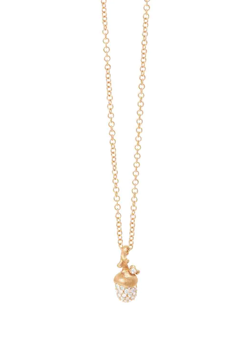 Ole Lynggaard Forest 18KYG Pavé Diamond Acorn Pendant | Small - Image 4