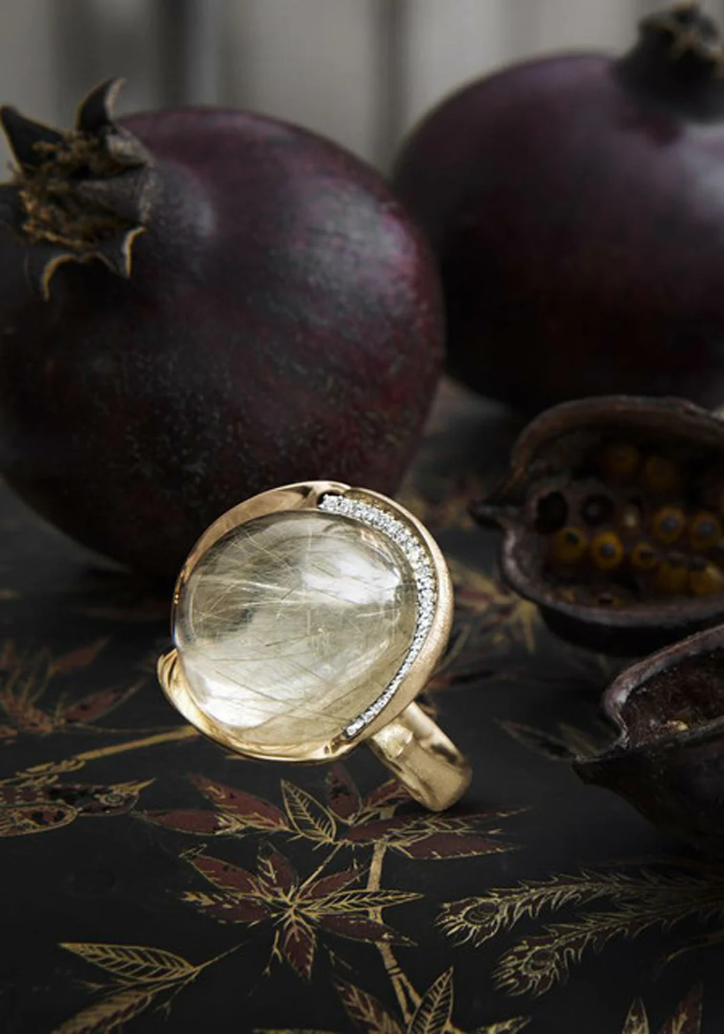 Ole Lynggaard Lotus 3 Diamond & Rutile Quartz Ring - Image 4