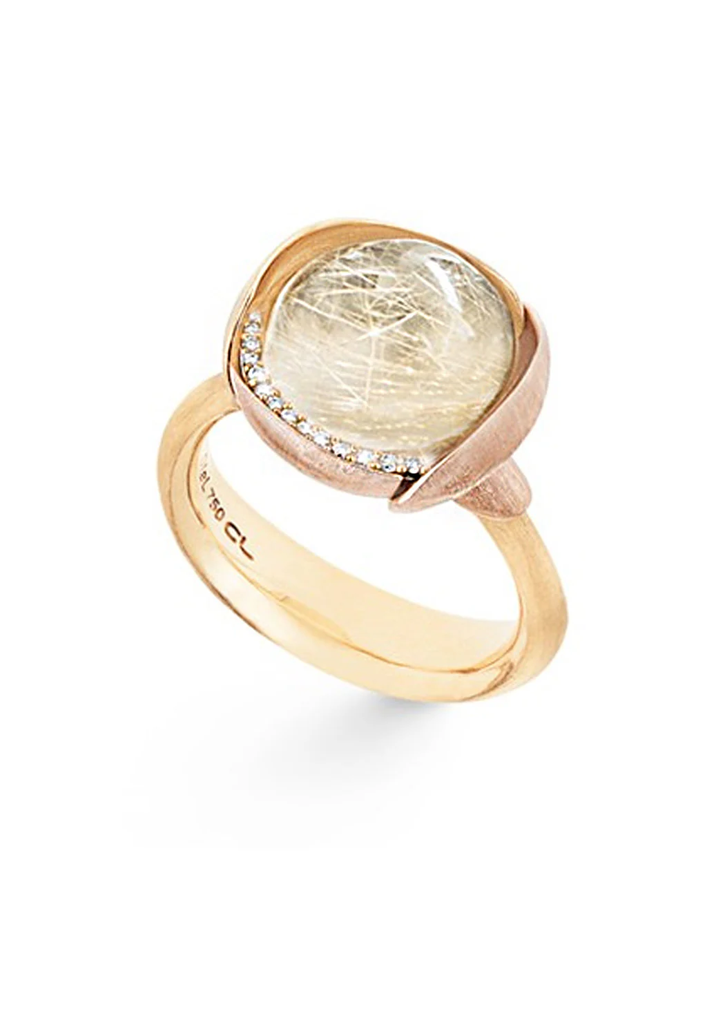 Ole Lynggaard Lotus 3 Diamond & Rutile Quartz Ring - Image 5