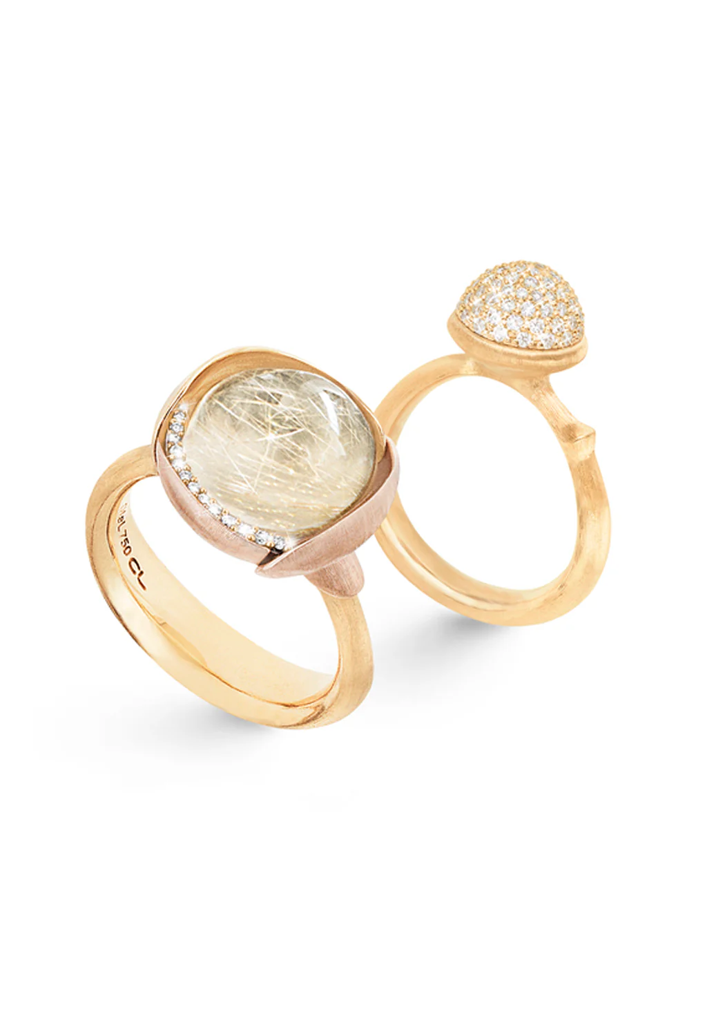 Ole Lynggaard Lotus 3 Diamond & Rutile Quartz Ring - Image 7
