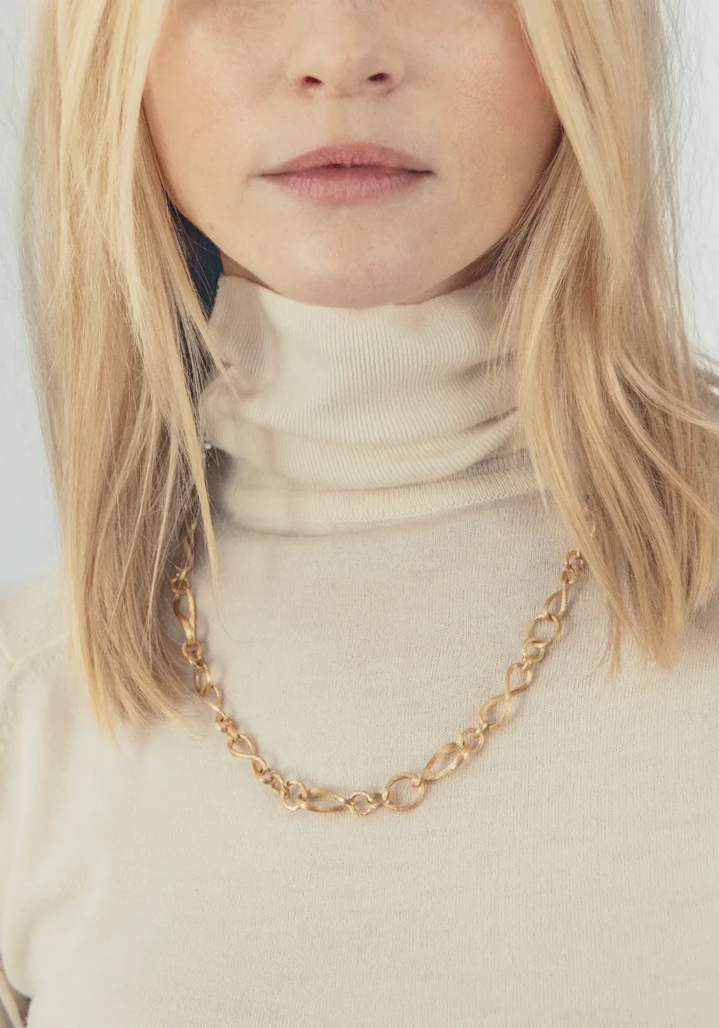 Ole Lynggaard Love 18KYRG Small Chain Link Collier Necklace | 17.75" - Image 2