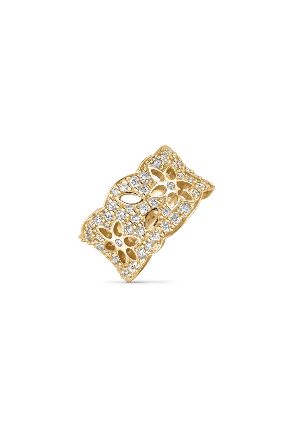 Ole Lynggaard 18KYG Pavé Diamond Lace Ring - Image 3