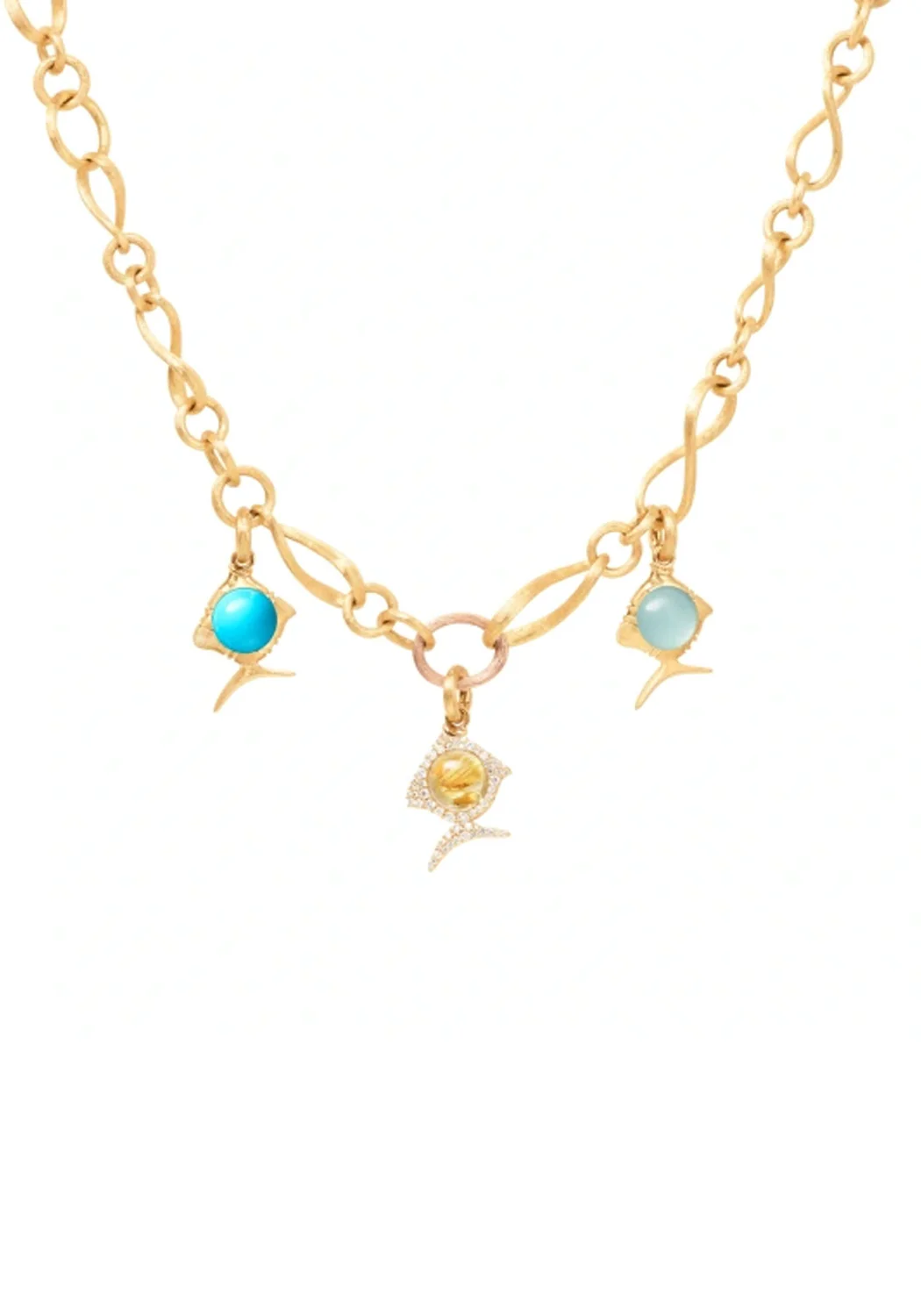 Ole Lynggaard Young Fish 18KYG Turquoise Fish Charm - Image 3