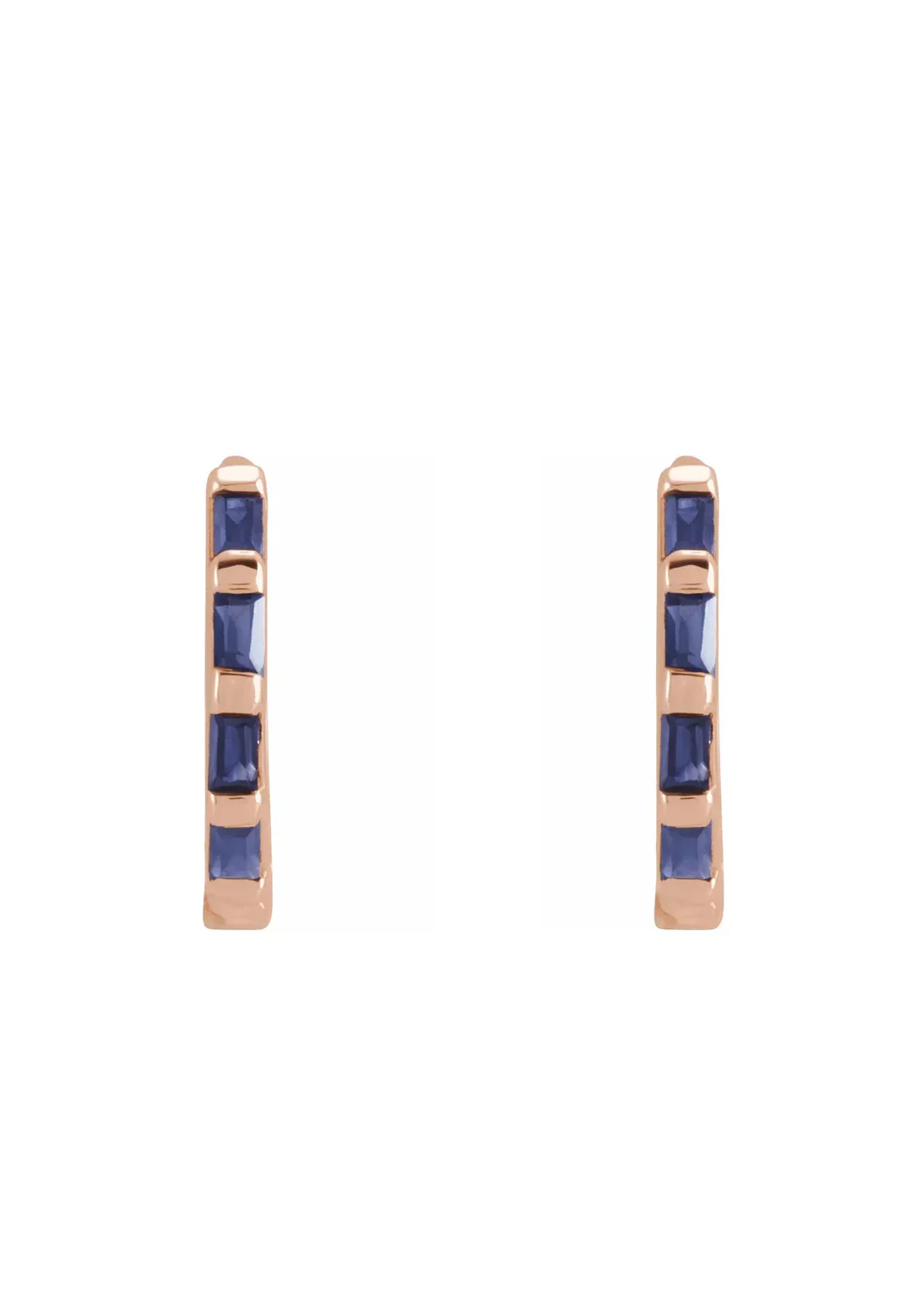 Oster Collection 14KRG Blue Sapphire Huggie Earrings