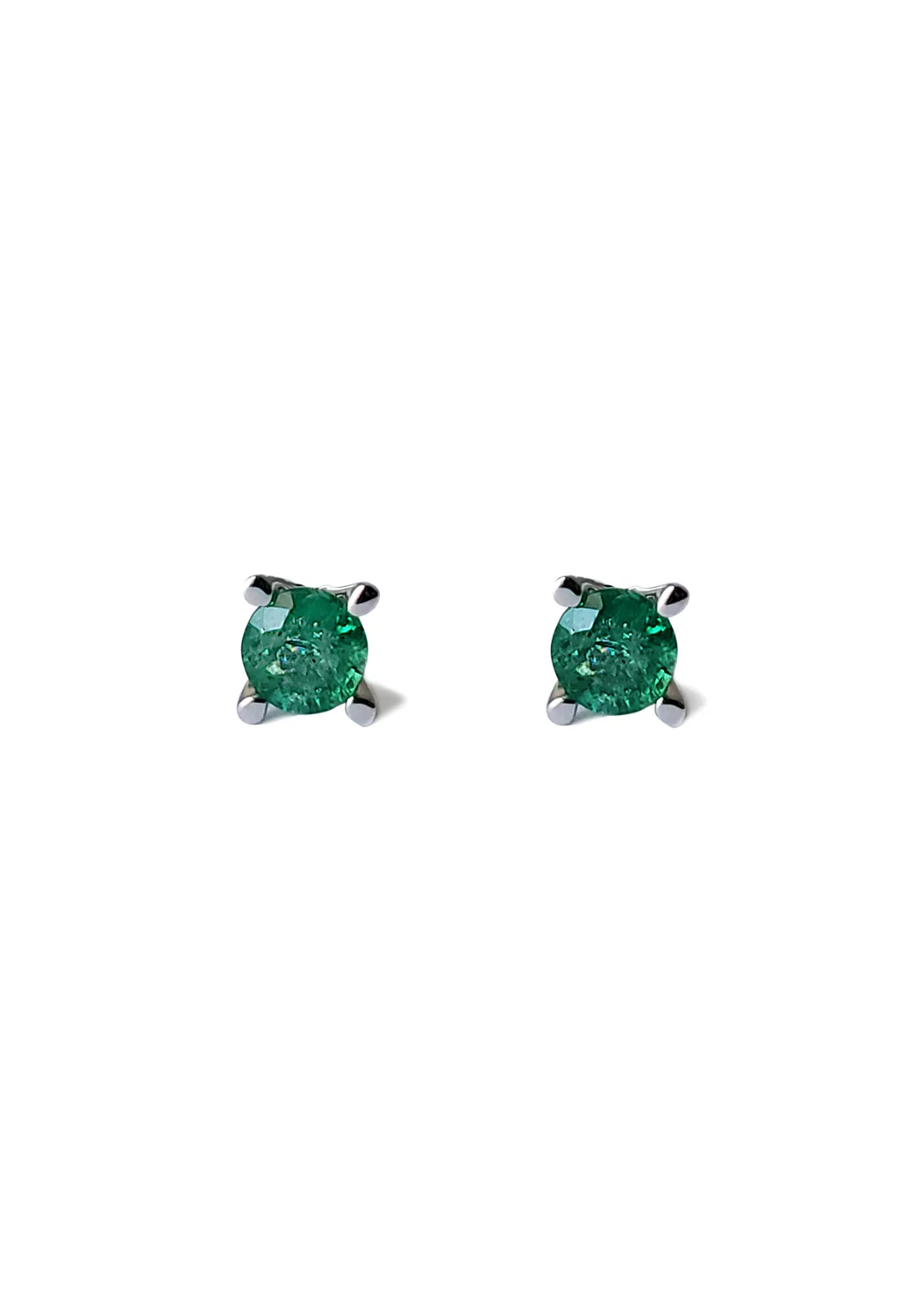 Oster Collection 14KWG Mini Emerald Stud Earrings - Image 3