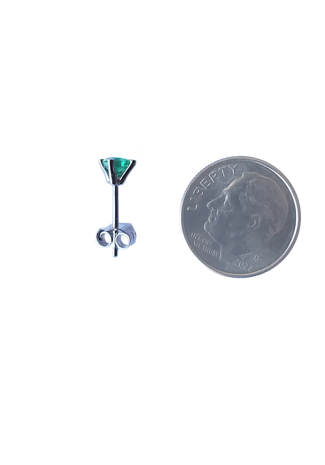Oster Collection 14KWG Mini Emerald Stud Earrings - Image 5
