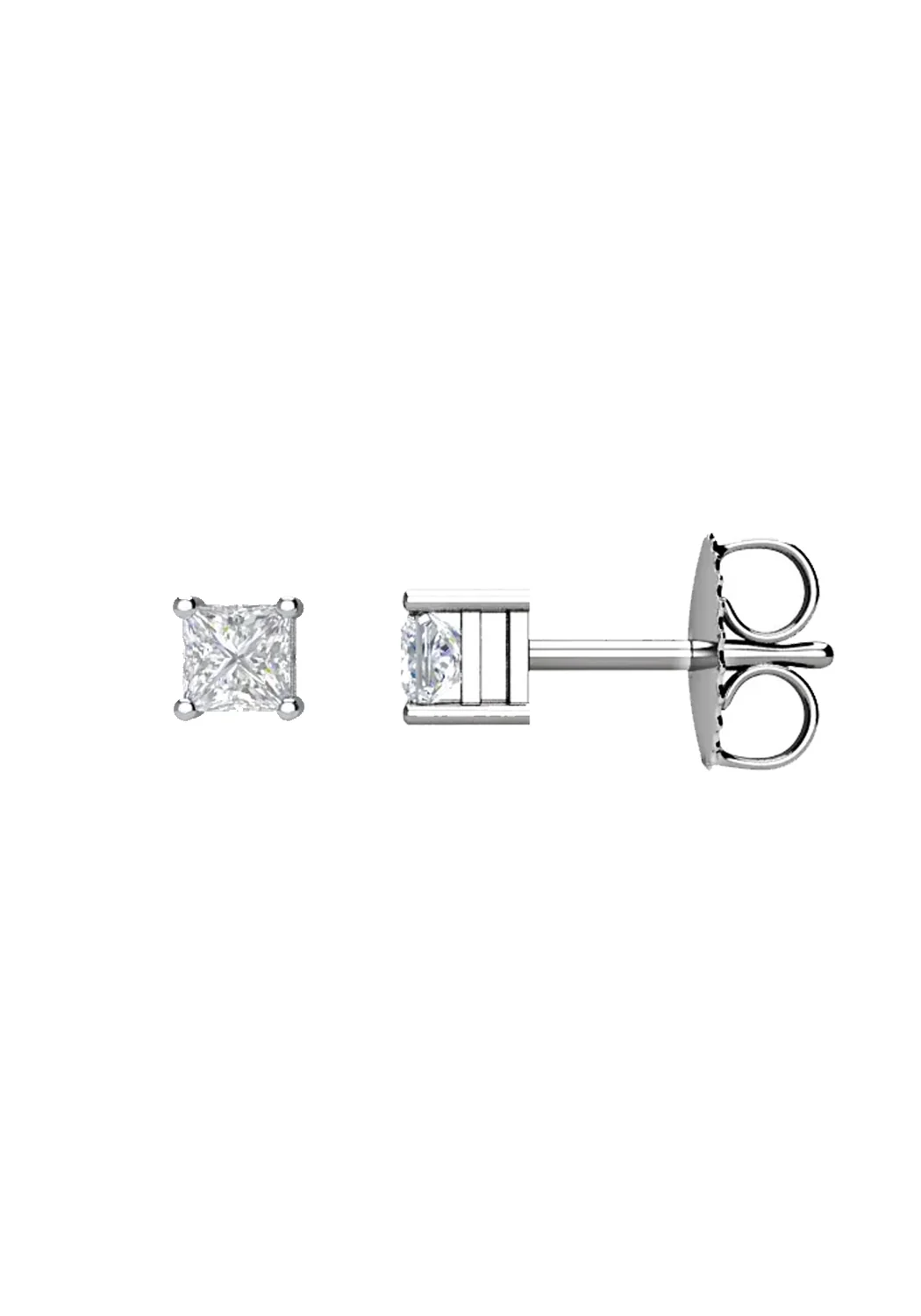Oster Collection 14KWG Princess Cut Diamond Stud Earrings - Image 2