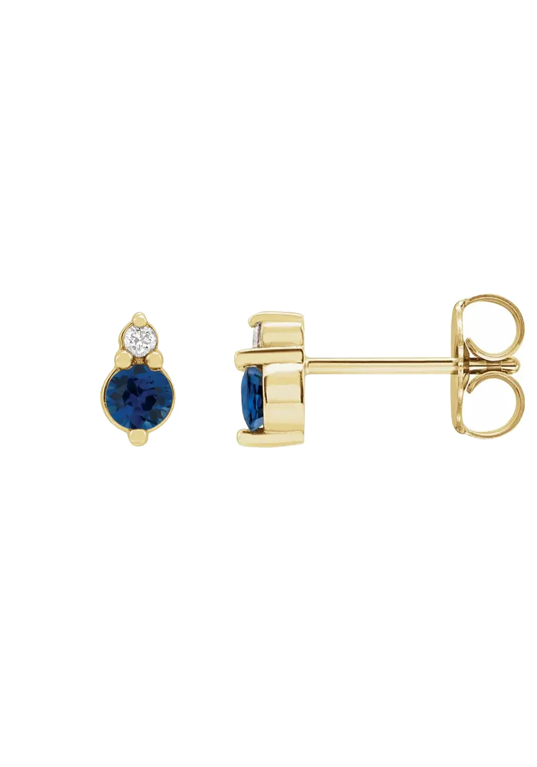 Oster Collection 14KYG Diamond & Blue Sapphire Stud Earrings - Image 2