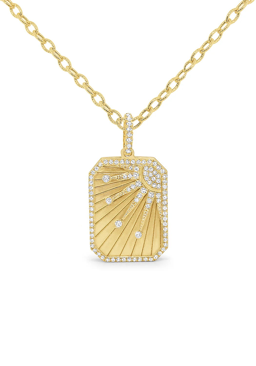 Oster Collection 14KYG Diamond Sun Tarot Locket Pendant Necklace | 18"