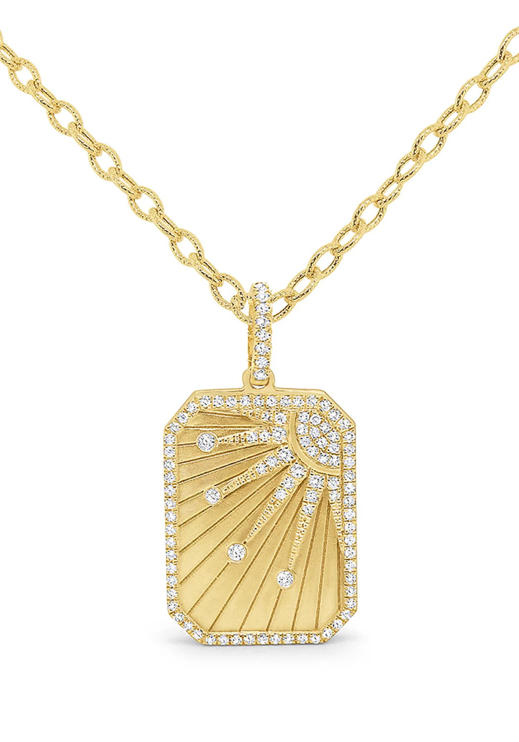 Oster Collection 14KYG Diamond Sun Tarot Locket Pendant Necklace | 18" - Image 4