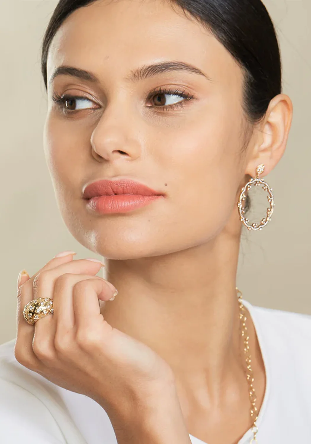 Oster Collection 18KYG Diamond Wreath Hoop Dangle Earrings - Image 3