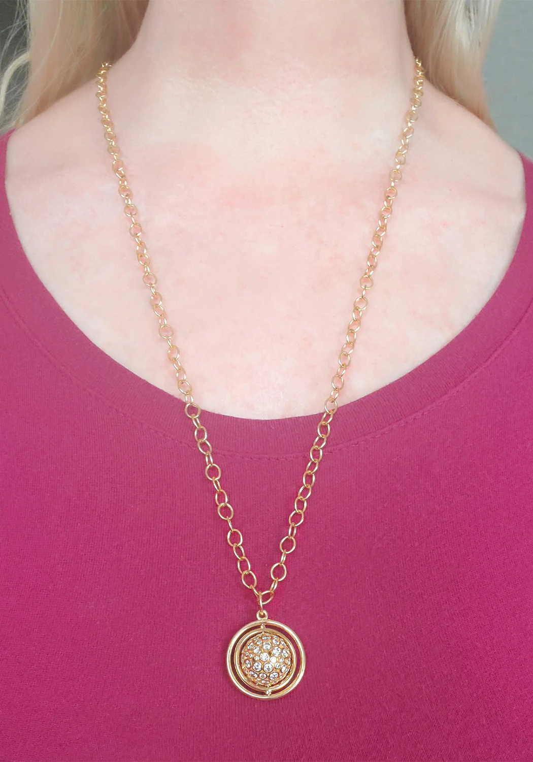 Oster Collection 18KYG Swivel White Diamond Ball Pendant - Image 4