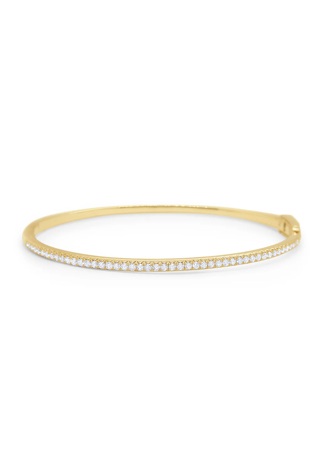 14K Yellow Gold Diamond Tennis Bangle Bracelet