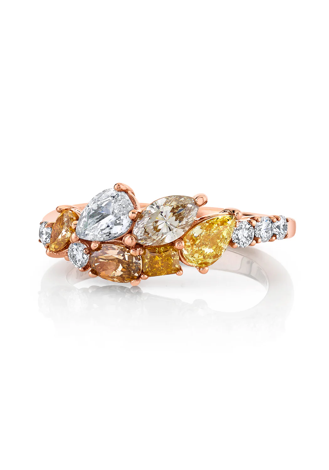 Parade Design 18KRG Fancy Color Diamond Cluster Ring - Image 3