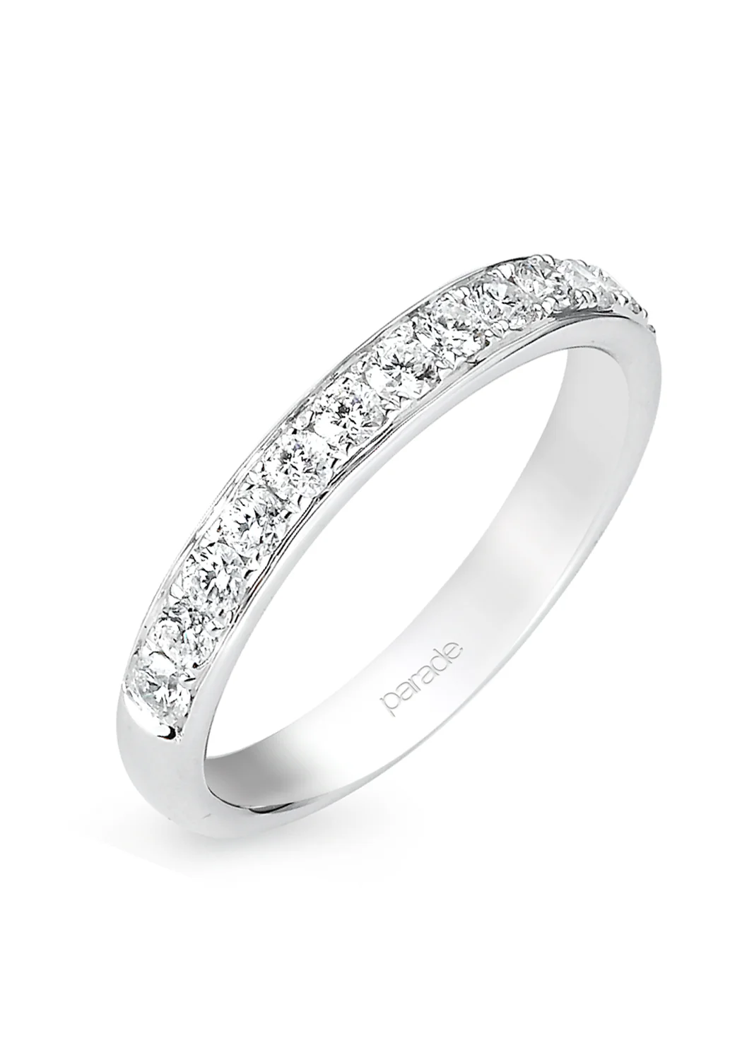 Parade Design 18K White Gold Round Diamond Half Band - Image 3