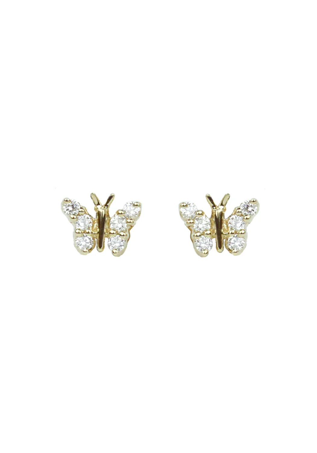 Parade Design 18K Yellow Gold Diamond Butterfly Stud Earrings