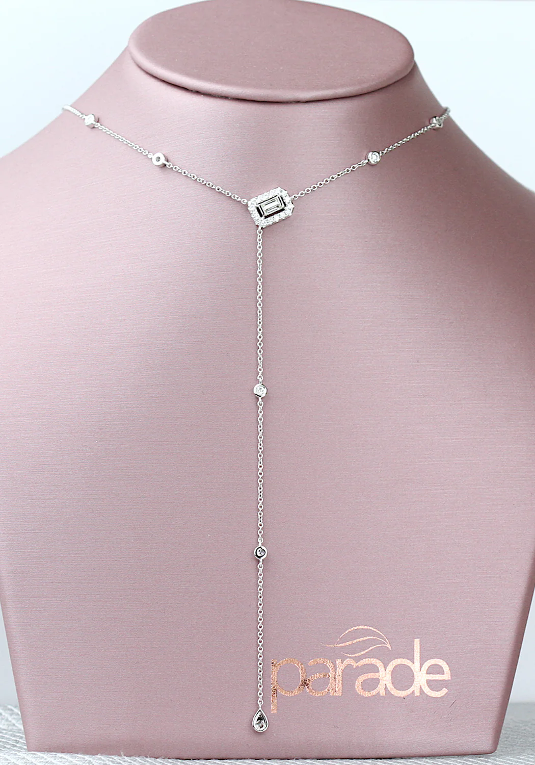 Parade Design 18K White Gold Diamond Lariat Necklace - Image 3