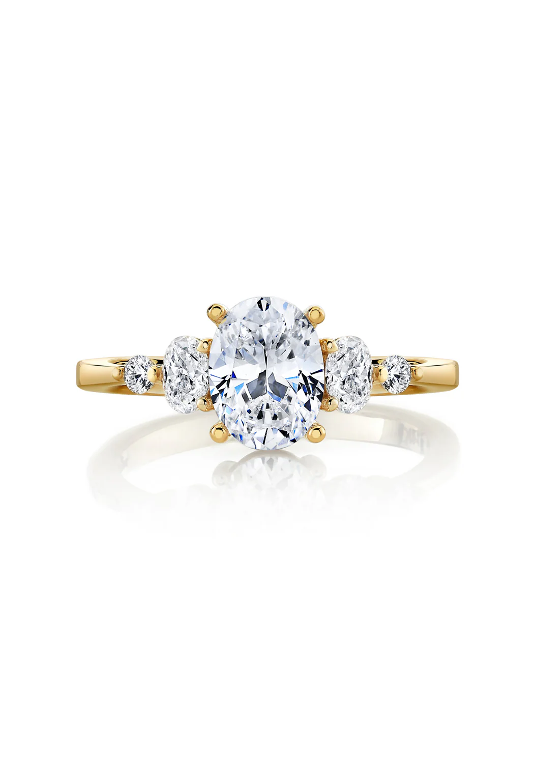 Parade Design 18KYG Graduated Round & Oval Semi-Mount Diamond Ring