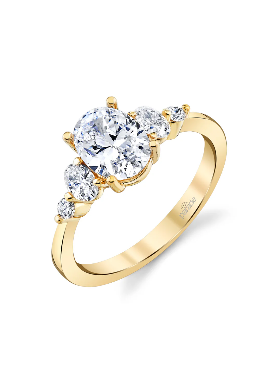 Parade Design 18KYG Graduated Round & Oval Semi-Mount Diamond Ring - Image 2
