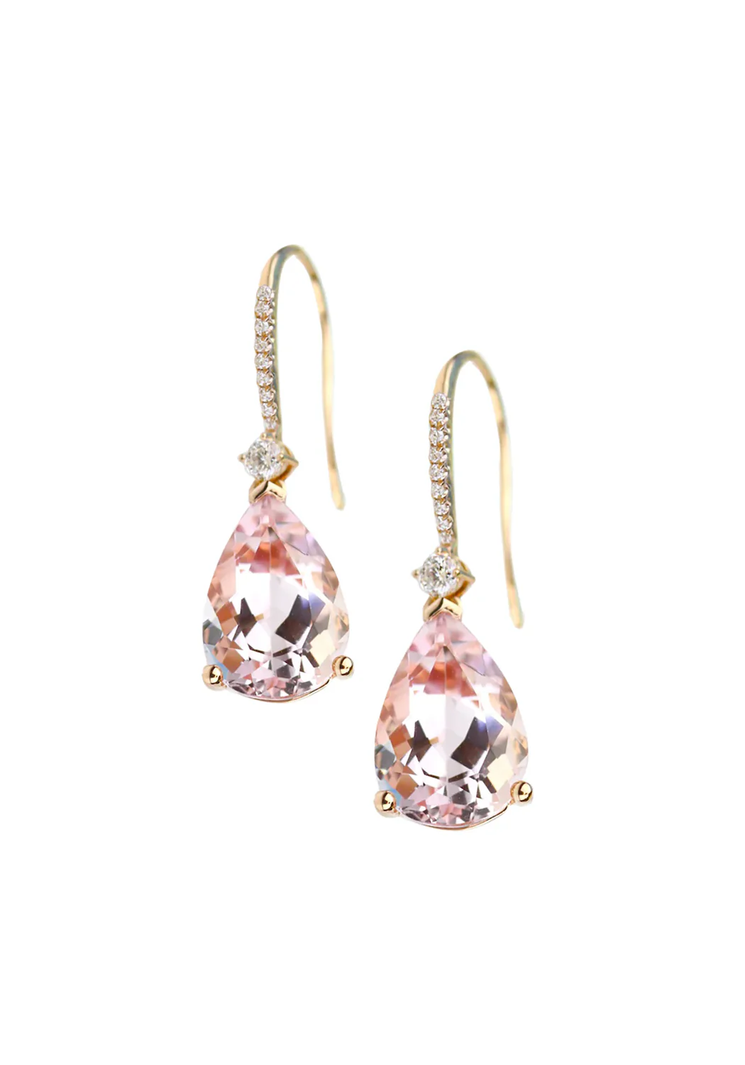 Parade Design 18KYG Diamond & Morganite Drop Earrings
