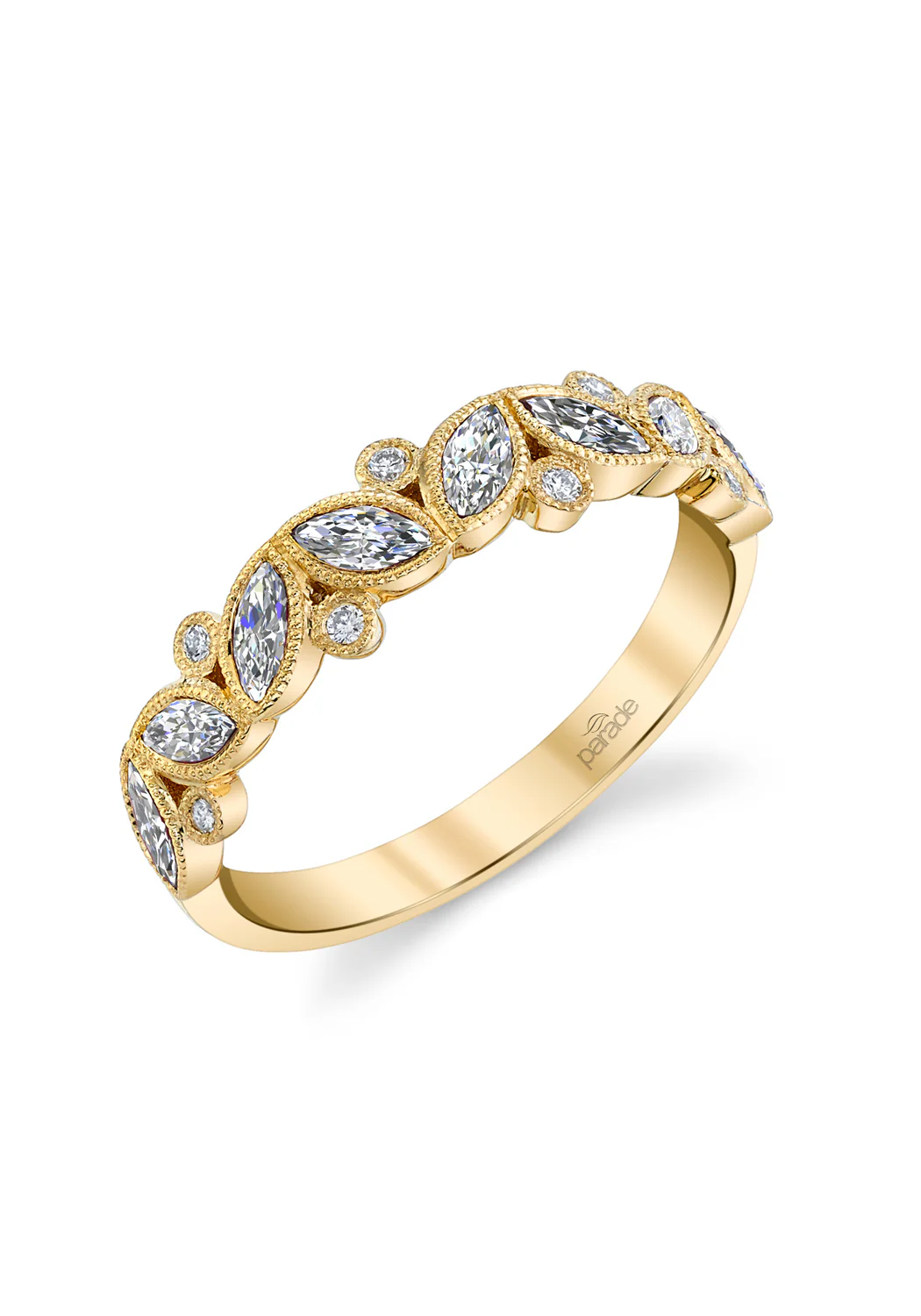 Parade Design 18KYG Round & Marquise Diamond Band