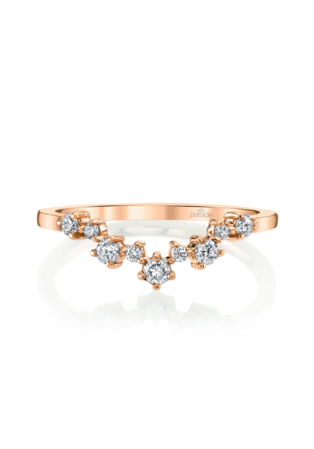 Parade Design Lumiere 18K Rose Gold Diamond Chevron Star Band
