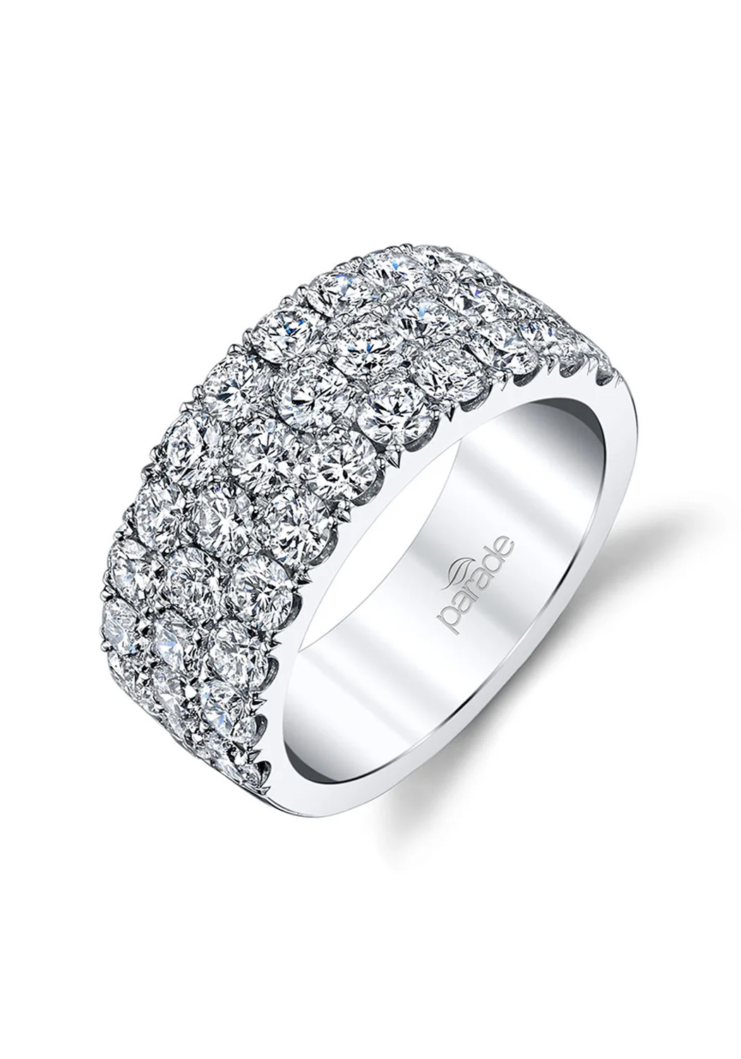 Parade Design Lumiere 18KWG Wide 3 Row Diamond Half Band - Image 3