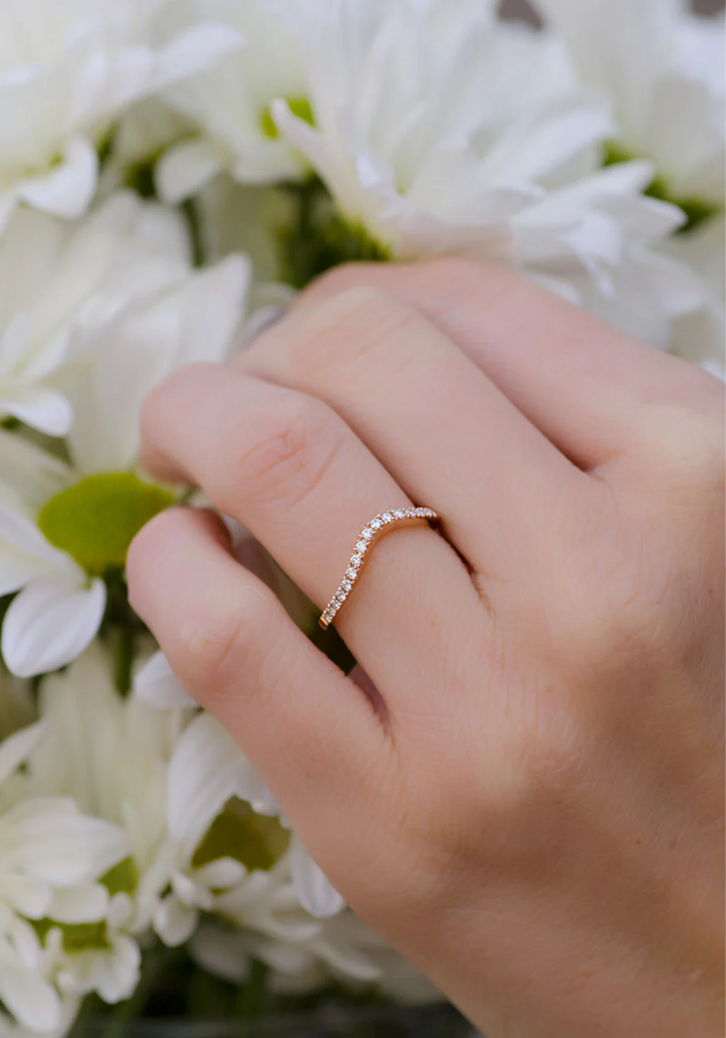 Parade Design Lyria 18K White Gold Curved Diamond Half Band - Image 3