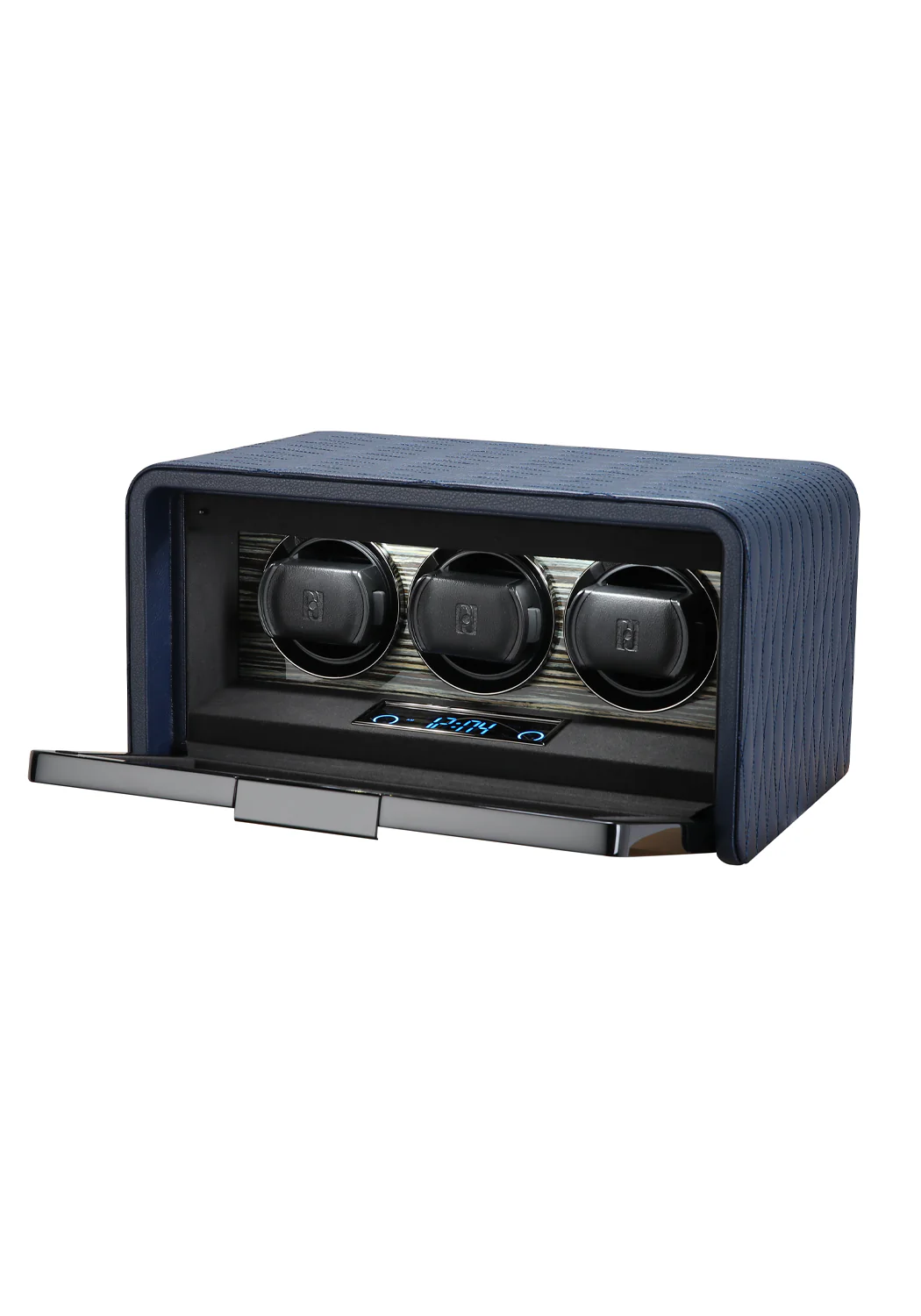Paul Design Classic 3 Blue Leather Triple Watch Winder - Image 2
