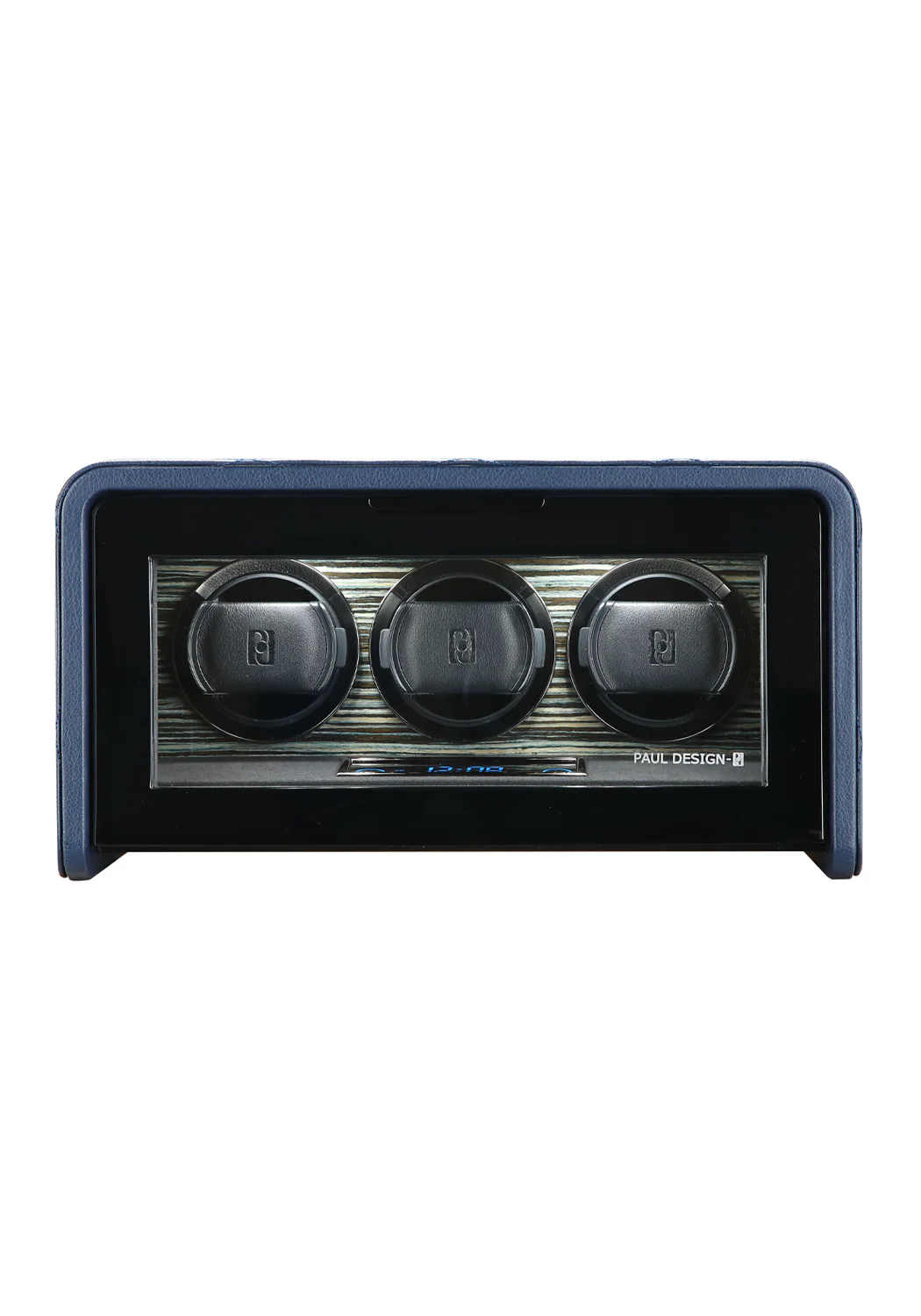 Paul Design Classic 3 Blue Leather Triple Watch Winder - Image 3