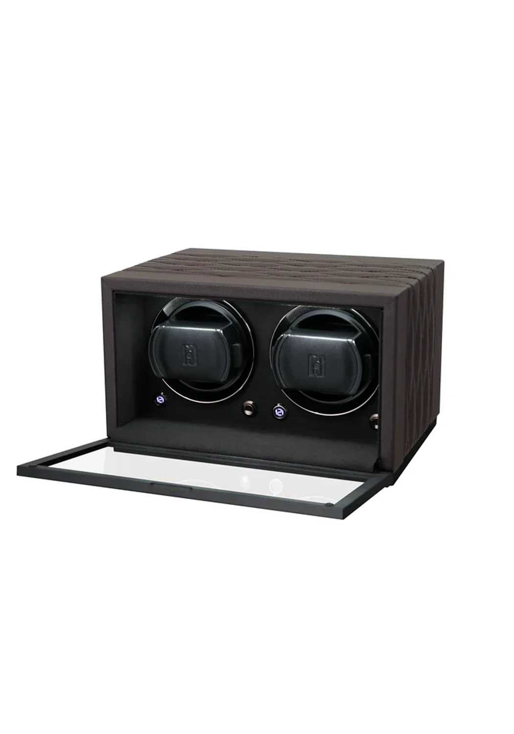 Paul Design Petite 2 Brown Leather Watch Winder with Door - Image 2