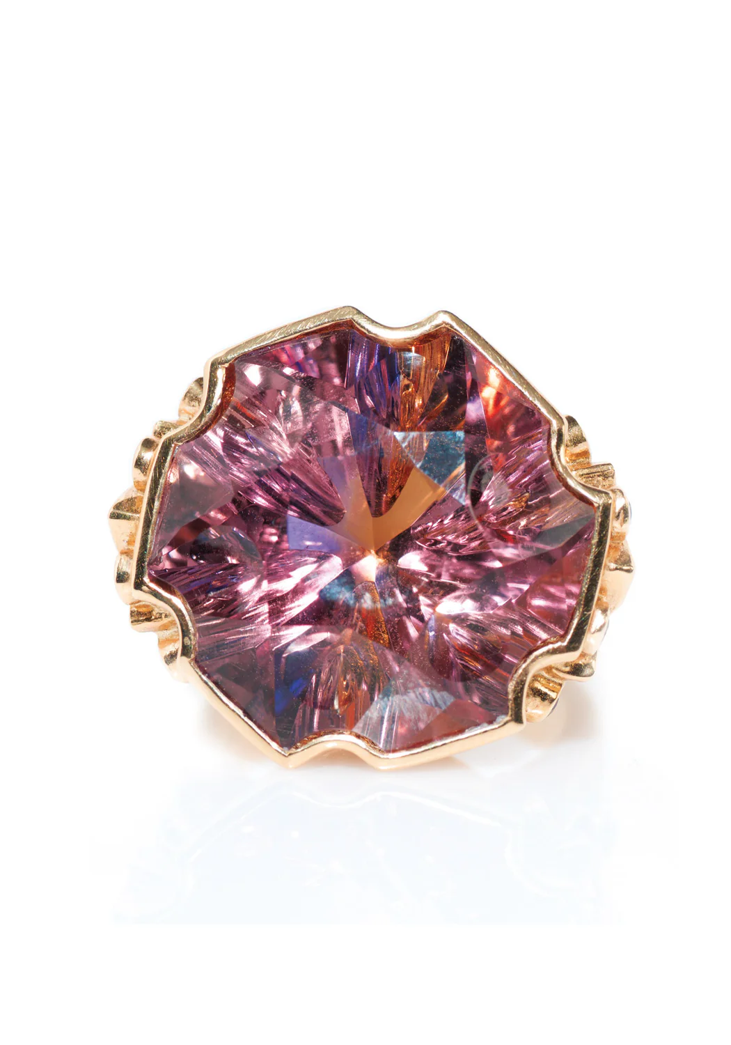 Paula Crevoshay 18KRG Citrine & Ametrine Ring - Image 5