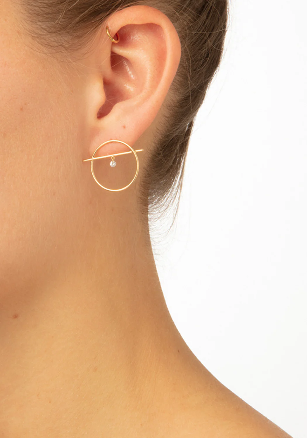 Persée Paris Fibule 18KYG Solitaire Diamond Circle Earring | SM Pair - Image 2