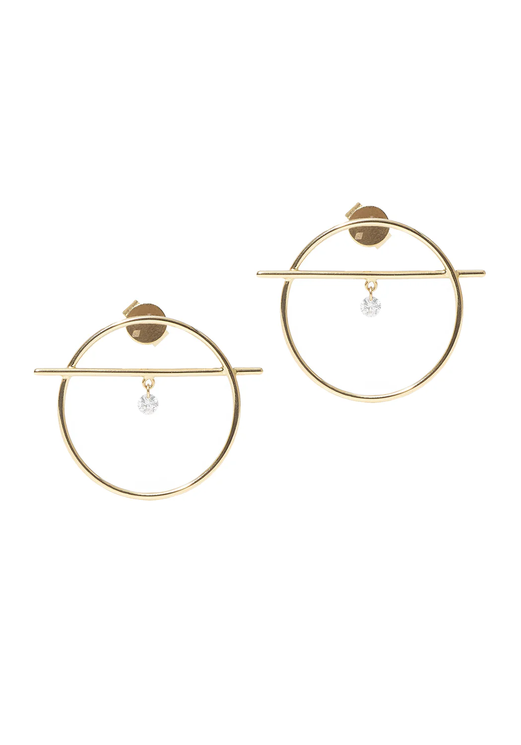 Persée Paris Fibule 18KYG Solitaire Diamond Circle Earring | SM Pair - Image 3