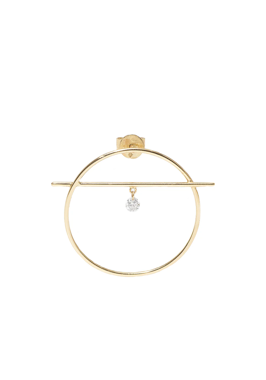 Persée Paris Fibule  18KYG Solitaire Diamond Circle Earrings | M PAIR