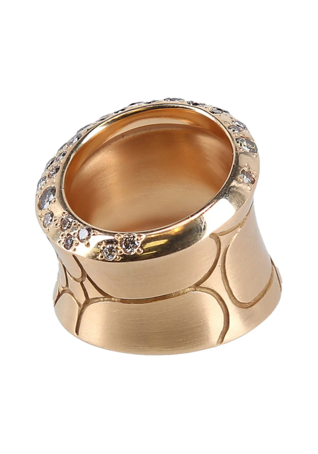 Pomellato Cocco 18K Rose Gold Diamond Ring - Image 2