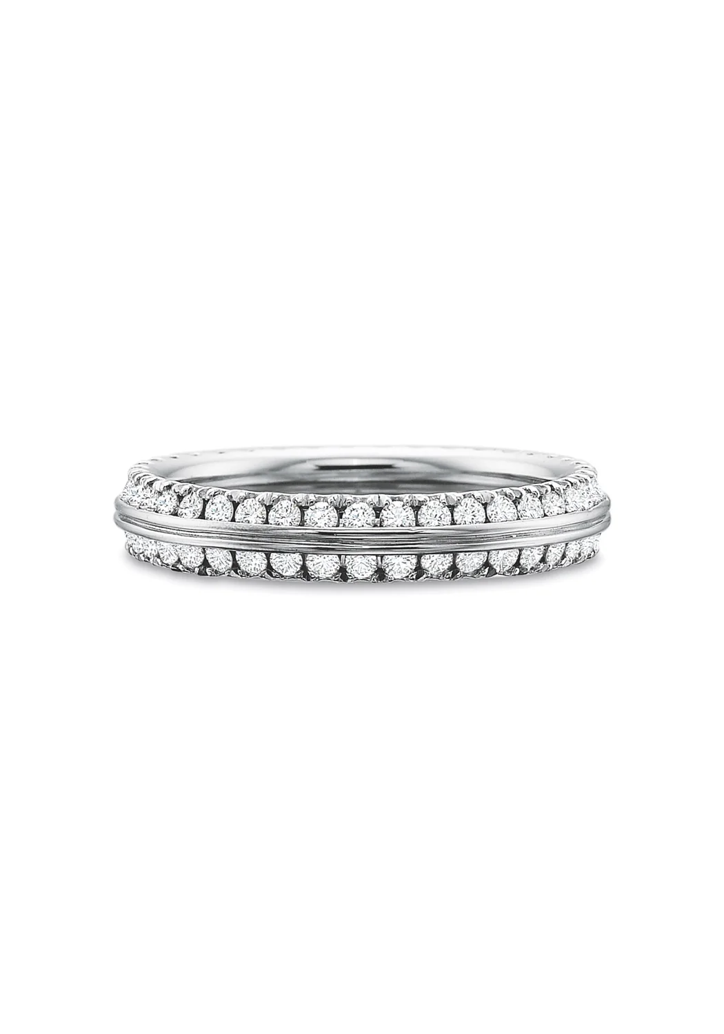 Precision Set Platinum Double Row Diamond Eternity Band